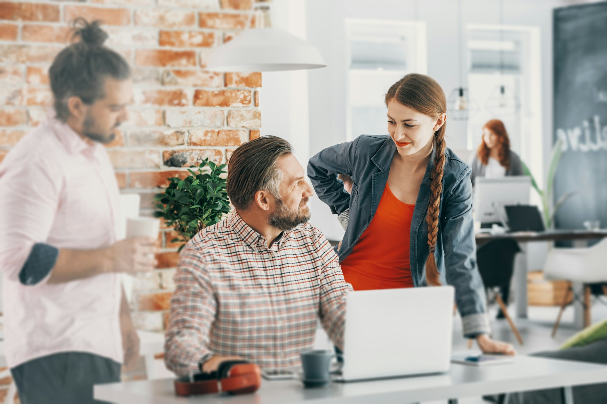 Businessman working on start-up project with team in the office